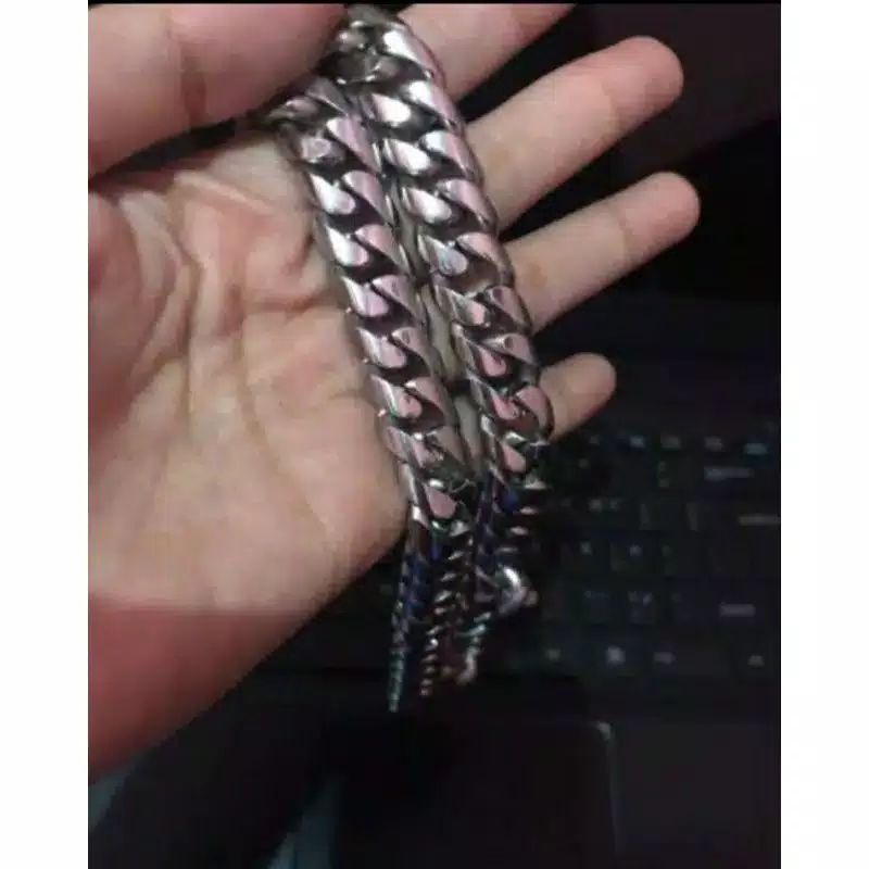 Gelang Rantai Baja Stenlis Anti Luntur/Karat