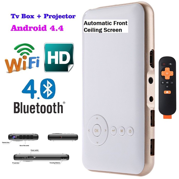 Proyektor projektor Mini GO Android Pocket Pico DLP Projector WIFI MD50S Super Canggih Mini GO Andro