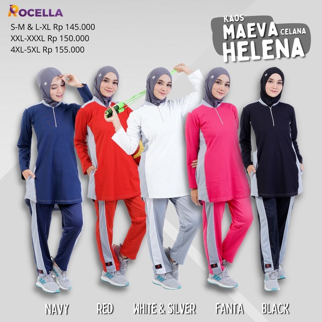 Kaos Olahraga Lengan Panjang Wanita Muslimah untuk Jogging Sepeda Senam