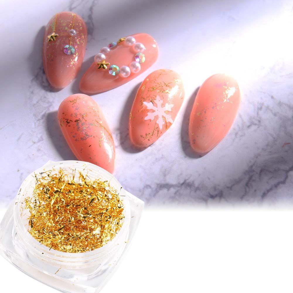 Mxbeauty Natal Dekorasi Kuku Wanita Fashion Kuku Foil Emas Manikur Aksesoris Bulan Bintang 3D Nail Jewelry