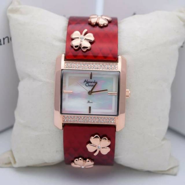 Jam Tangan Wanita Alexandre Christie AC 2504 Red Rosegold Original
