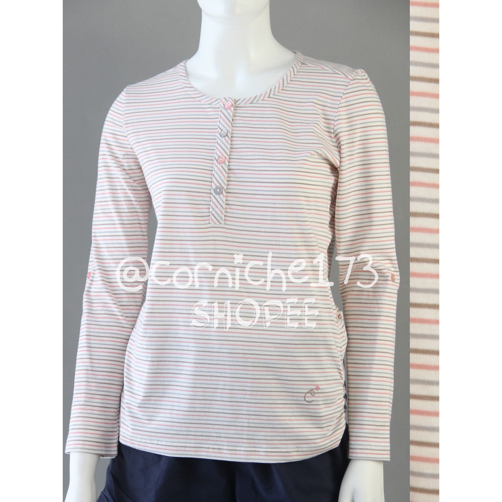 Corniche Carla Stripe Tee Off White - TP231212