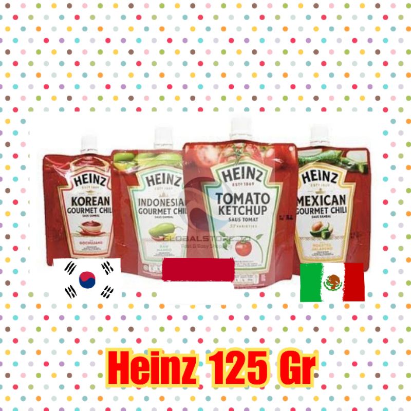 Heinz sambal korea / Heinz sambal indonesia / Heinz sambal meksiko / Heinz saus tomat 125gr