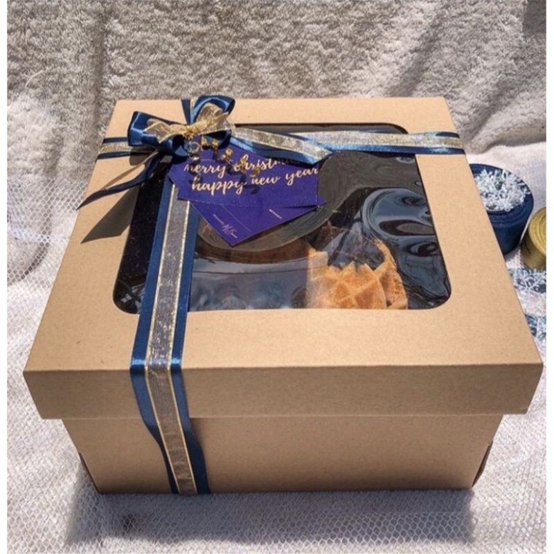 Dus Kraft Jendela Mika isi 5pcs / Box Kue Cake Puding / Dus Kemasan Kue