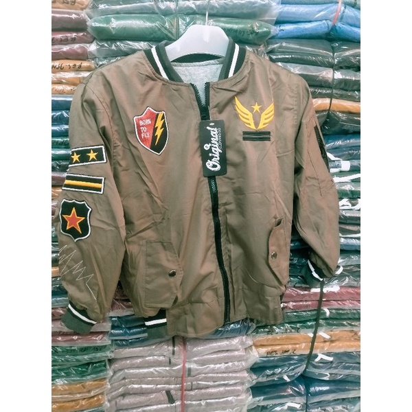 promo jaket bomber bolak balik anak usia (2-10 th ) size ; S,M,L,XL