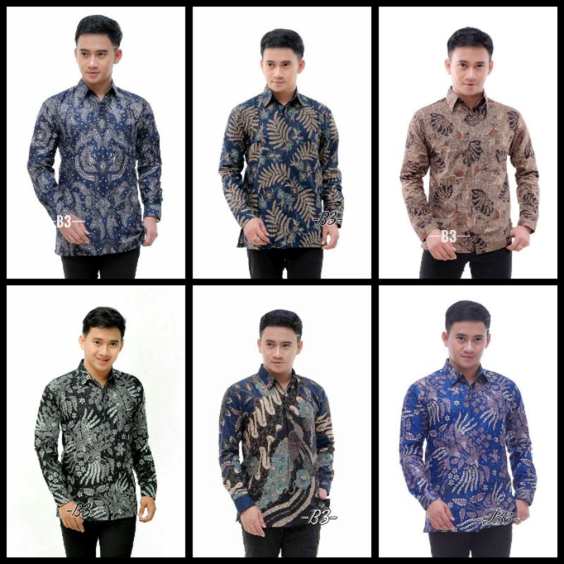 KEMEJA BATIK PRIA LENGAN PANJANG M L XL XXL BSWART BATIK HRB026