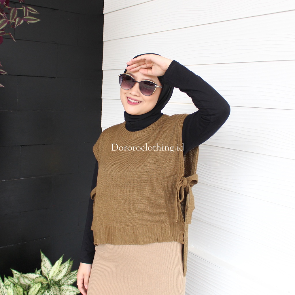 Vest Rompi Tali Rompi Rajut Oversize