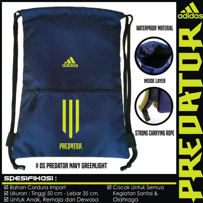 Tas Sekolah Serut Drawstring Gymsack Adidas Dongker S16 Cuci Gudang