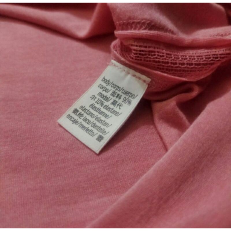 V*S Super Soft Modal Pajamas Sleepwear Top (Atasan Saja) - Pink Lace Original