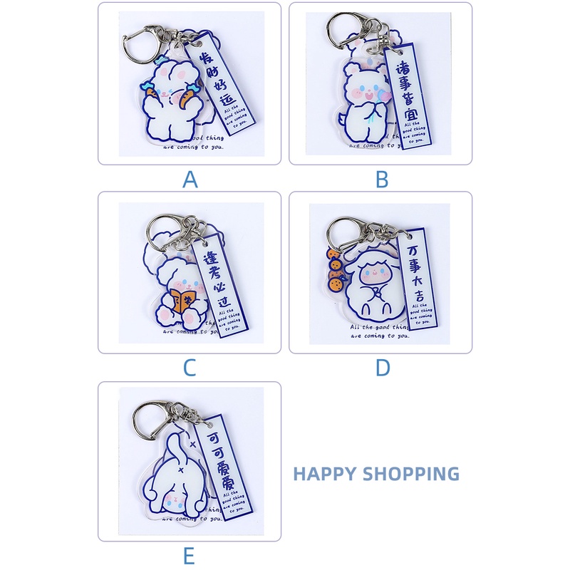 MaiMao. Cartoon Acrylic Good Luck Series Keychain Small Cute Pendant