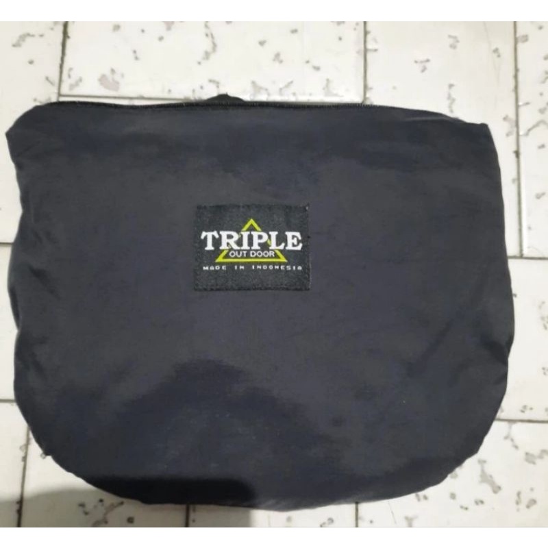 jas hujan model kangguru by triple outdoor - size besar dark grey and black