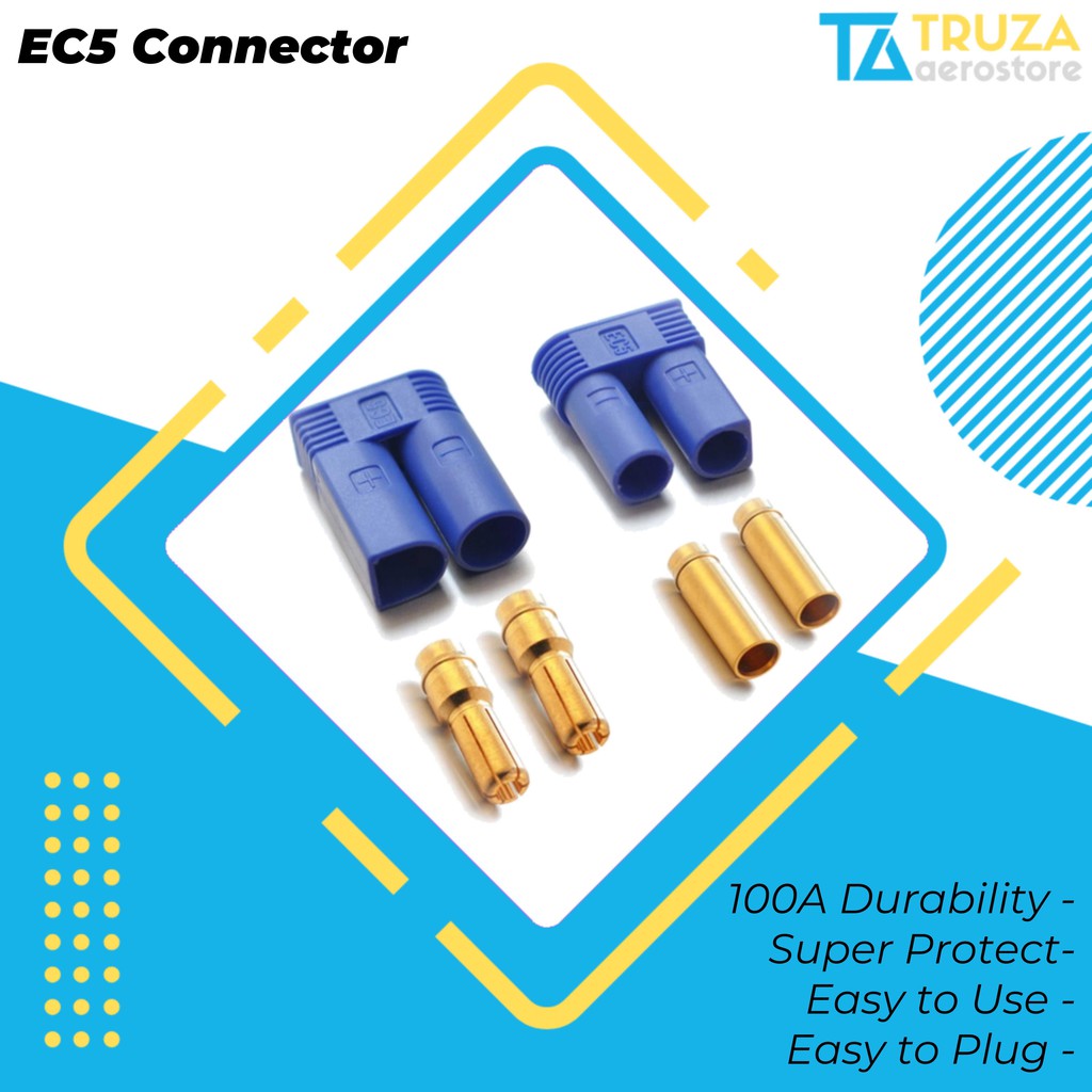 EC5 CONNECTOR 1PAIR MALE FEMALE EC 5 KONEKTOR PLUG 5MM LIPO 100A