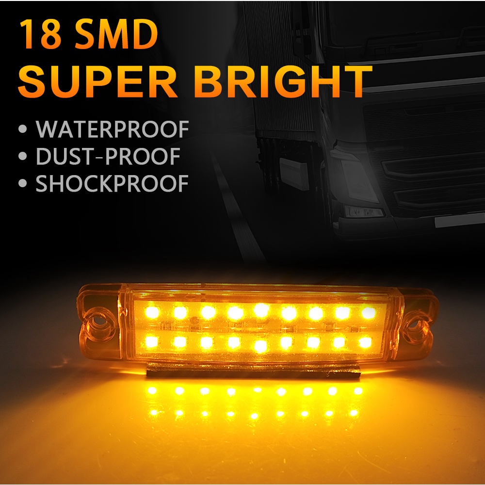 1pc Lampu LED 18smd 24V Untuk Indikator Samping Mobil / Truk