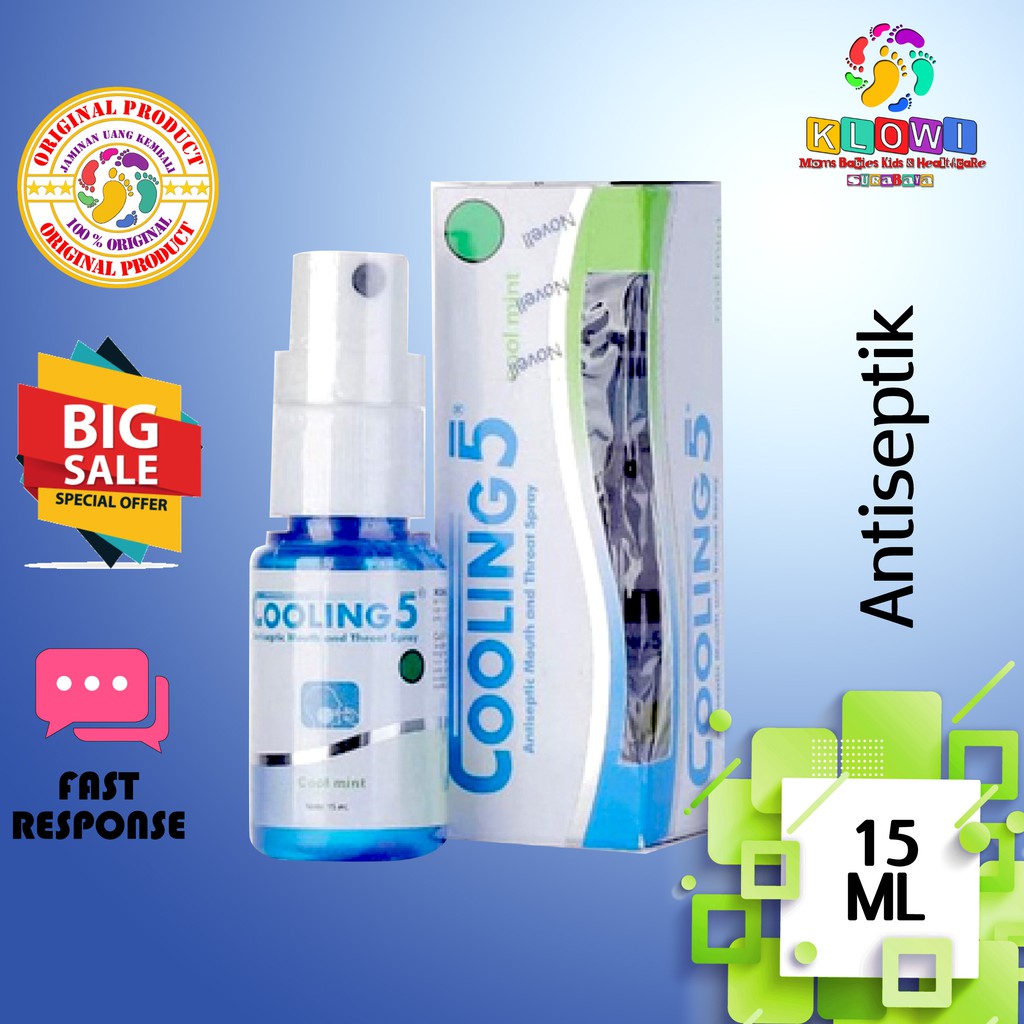 Cooling 5 Mouth &amp; Throat Spray 15 mL Obat Sariawan dan kesehatan mulut