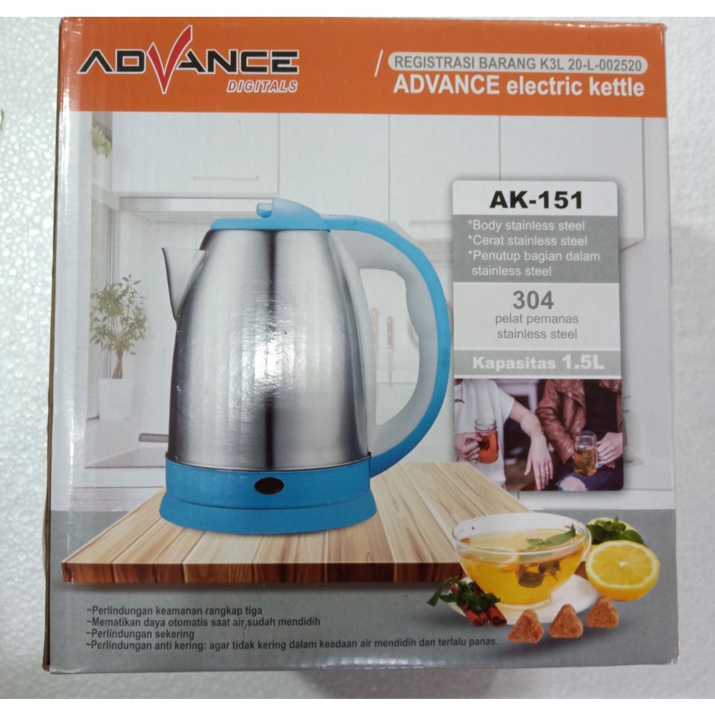 Teko Listrik Advance - Kettle Electric Advance AK-151 - Ceret Elektrik Pemanas Air Listrik