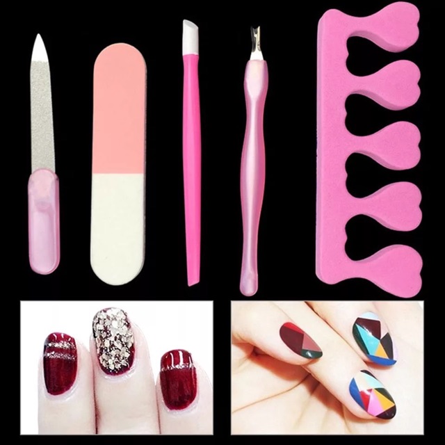 1 set manicure tools kit / peralatan manicure home care lidah ular kikir separator kaki nail art