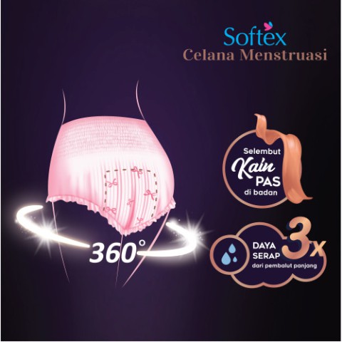 CELANA MENSTRUASI anti bocor All size Extra Size Softex 2pcs -  mens haid pembalut tidur malam hari