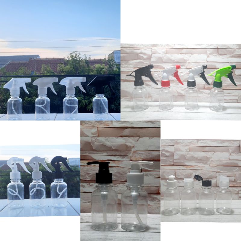 Botol Pump 120ml Botol Spray 120ml Botol Plastik Kosong Botol Fliptop 120ml TEBAL