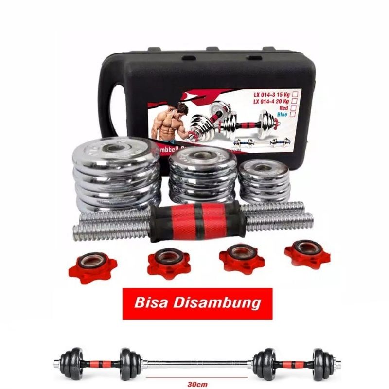 Promo Dumbell Barbel Set Max 20kg Tiang Angkat Besi 20kg Terlaris-5