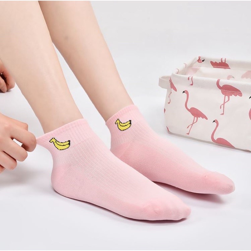 Kaos Kaki Motif Buah Cute Kaoskaki Pendek Socks Fruit Fashion Wanita Korea Import