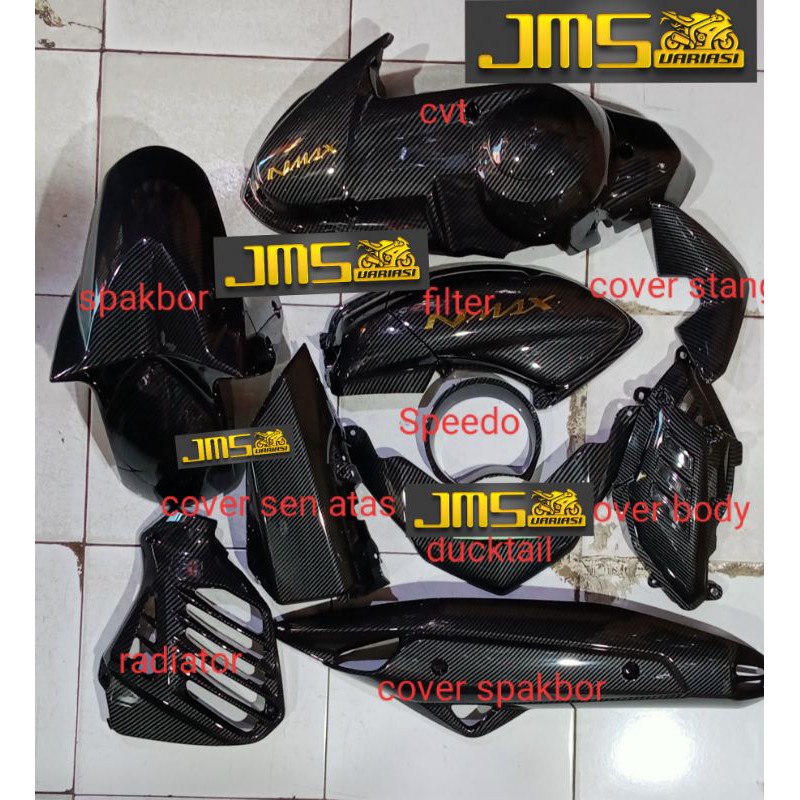 cover tutup carbon bodi yamaha nmax lama paket set pnp cvt filter radiator knalpot spakbor stang dll