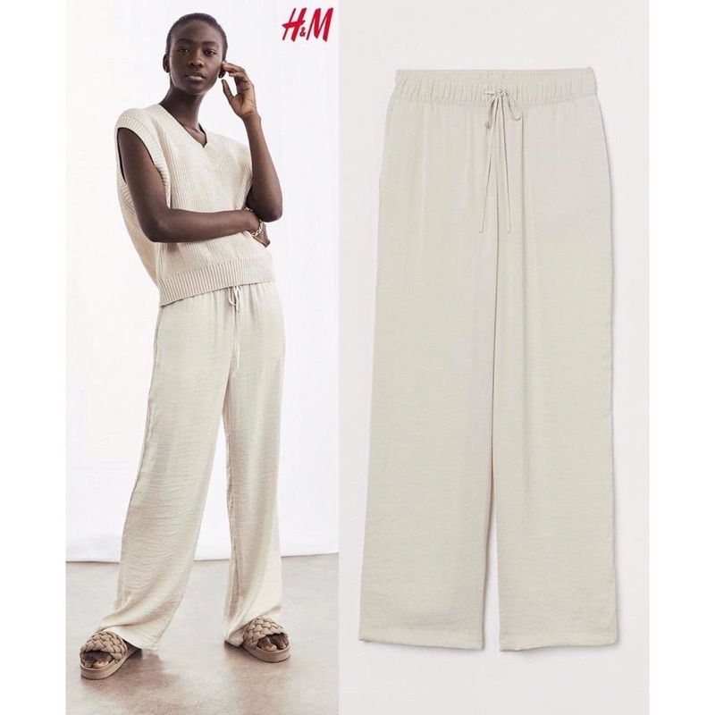 satin wide pants