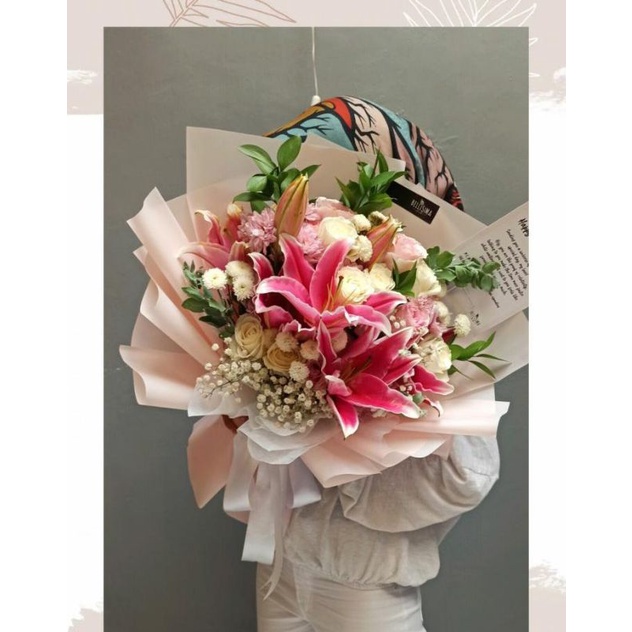 buket bunga besar - buket lily mawar krisan - bellisima florist bogor
