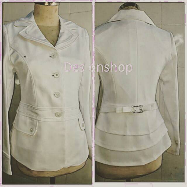 Stelan blazer kerja/guru/pns/perawat putih putih