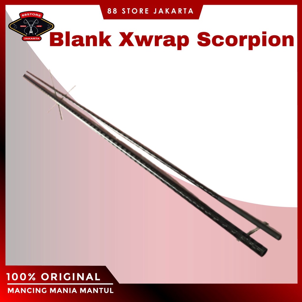 88storejakarta blank xwrap carbon scorpion 2 section - blank sambung tengah