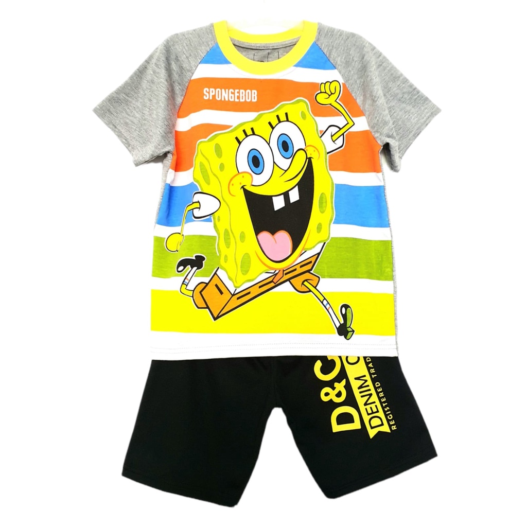 	 Setelan anak laki laki Spongebob Salur / baju anak / baju murah / COD	