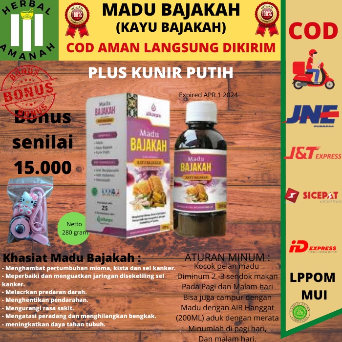 

Madu Bajakah Plus Kunir Putih Asli / Madu Alkanzu Isi 280 gr / Kayu Bajakah / Madu Kista/Madu Super