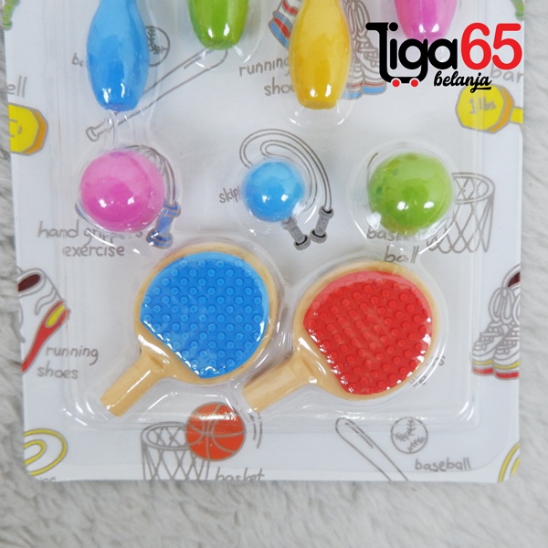 365 Cartoon Eraser #40889 Penghapus Set Bowling Shape Penghapus Kartun Isi 8 pcs