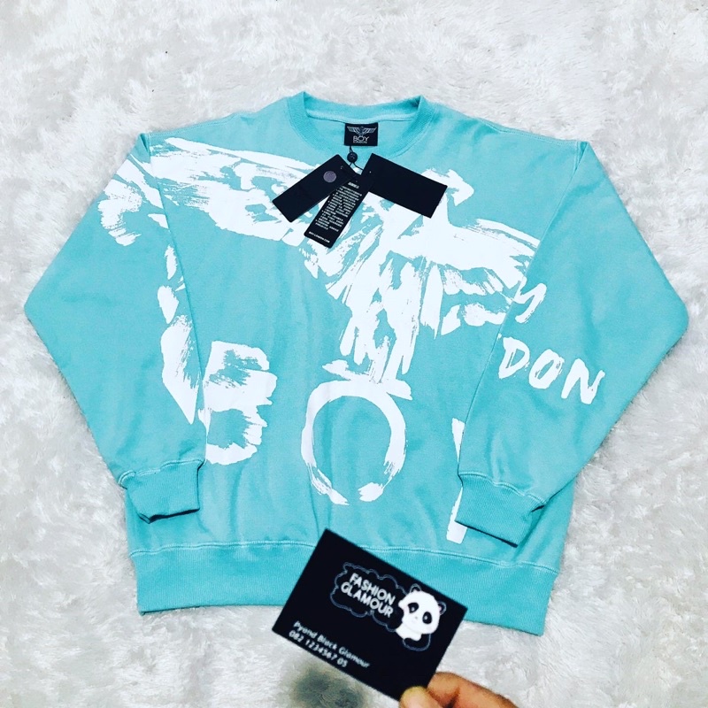 BOY22 SWEATER HOODIE BOY LONDON BLUE PRIA WANITA ASIA EROPA KOREA AMERIKA INGGRIS BIG OVER SIZE