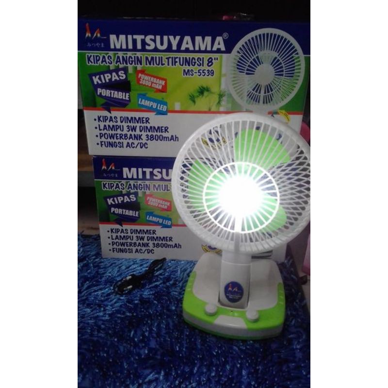 Kipas Angin Lampu 8 inch MS-5539 USB/ACDC MITSUYAMA