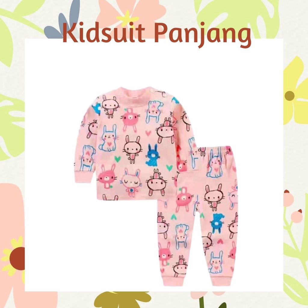 Plazababyku KIDS SUIT PANJANG H5 Setelan Anak Bahan Kaos Lengan Berkualitas Import cewek cowok NEW6