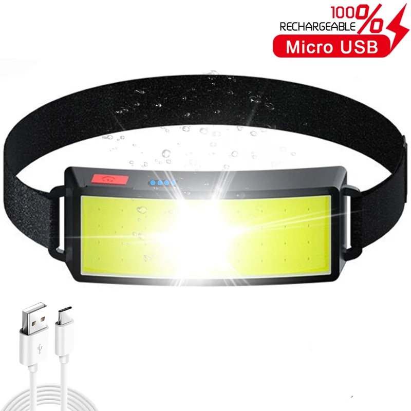 COB USB Rechargeable Mini Portable Waterproof Soft Lighting Super Bright Headlamp