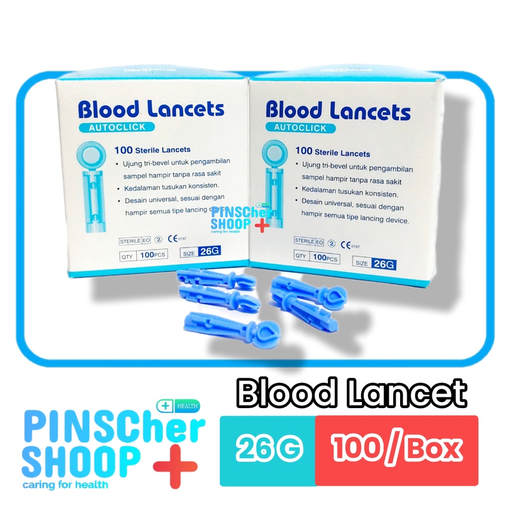 Blood Lancet 26G OneMed Isi 100 Pcs