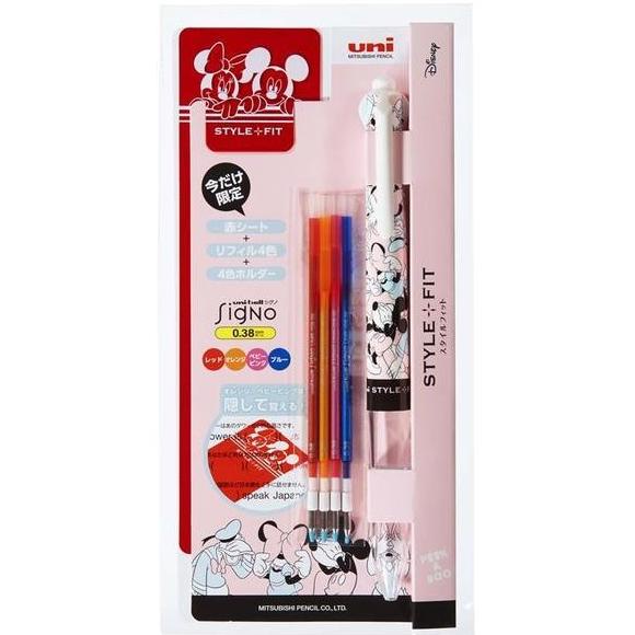 

Uniball Style Fit Mickey & Friends 4 Color Pen & Red Sheet (0.38 mm) ---Terbaru---