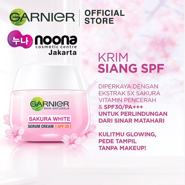 GARNIER NEW SAKURA WHITE WHITENING SERUM CREAM SPF 30 50ML