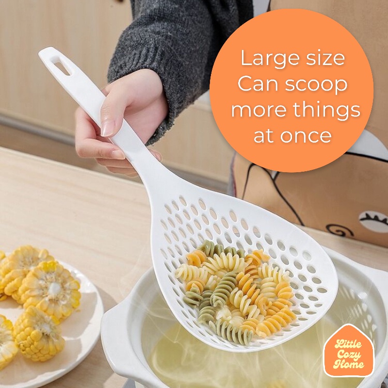 Cooking Strainer / Colander Scoop / Alat Tiris Masakan / Spoon Drain Filter / Saringan Centongan Jumbo / Sendok Mie Kuah / Noodle Pasta Veggie Strainer