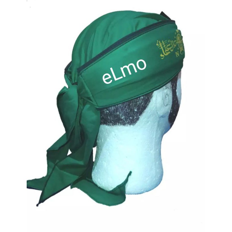 iket kepala blangkon udeng Jawa Sunda size dewasa warna hijau sablon NU