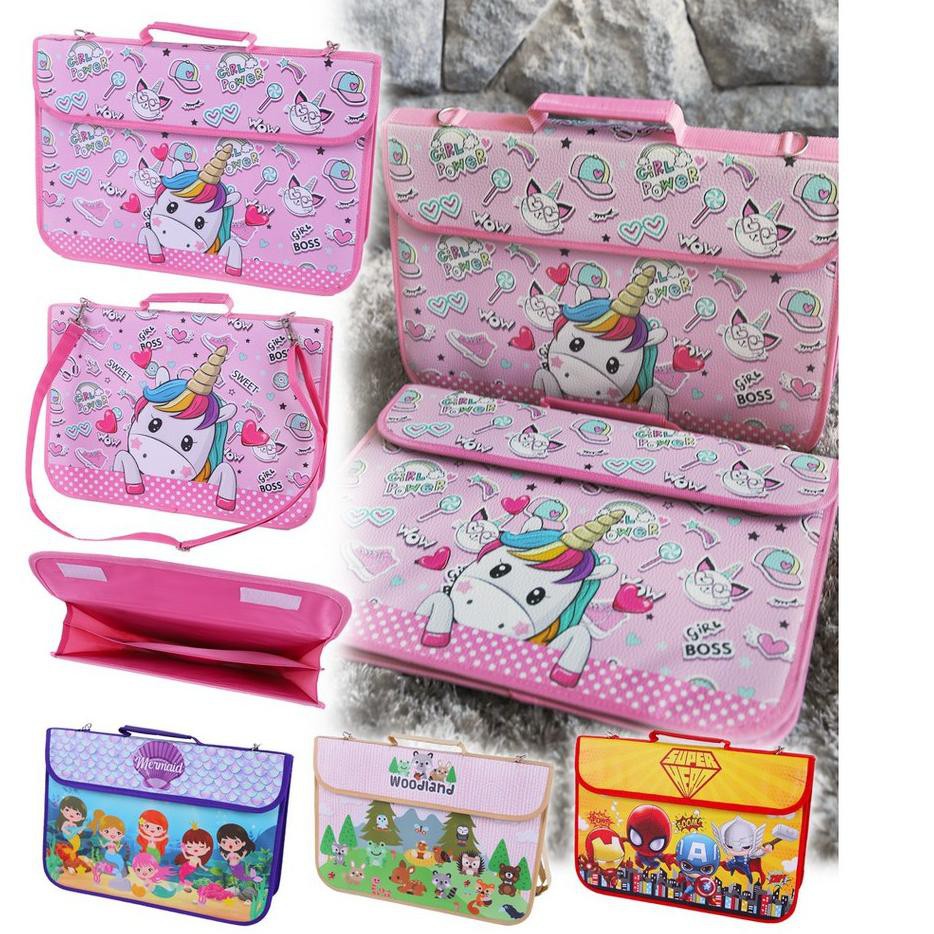 

★TERLARIS★ w-300 School Folder Bag_Tas Les Anak_Mermaid_Avenger_unicorn_Animal ✡