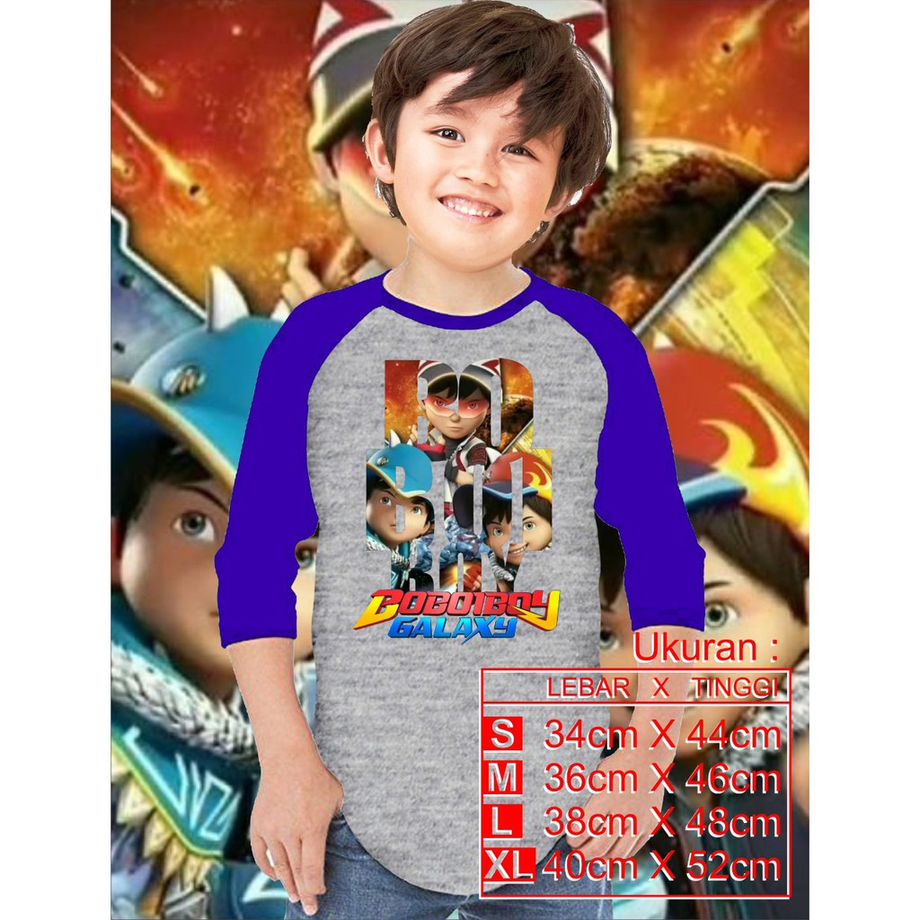 baju boboiboy anak laki laki|Baju tidur anak motif Boboiboy - baju boboiboy galaxy lenga 3/4 tulisan