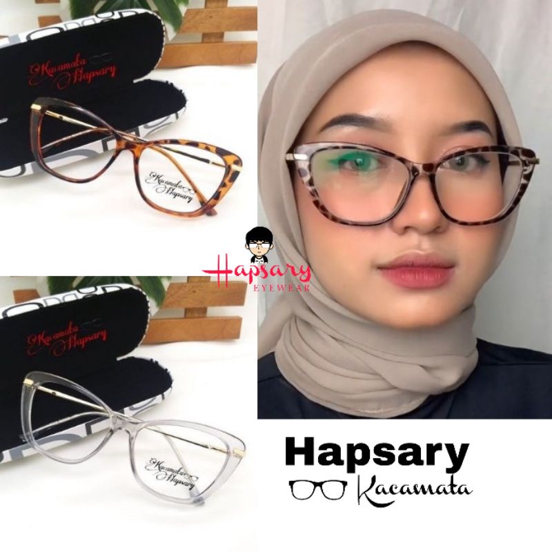 KACAMATA FRAME WANITA 9012 FREE LENSA ANTI RADIASI MINUS BACA CYLINDER CAT EYE ANTI UV PHOTOCROMIC