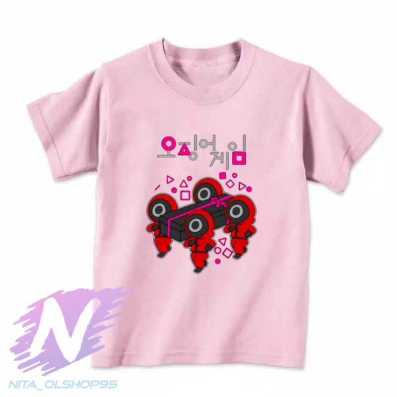 baju anak squid game kaos squid game logo karakter