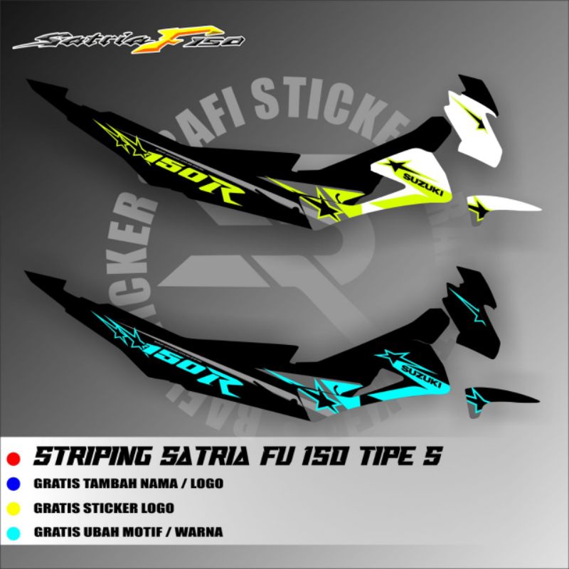 Striping Satria Fu Tipe S / Sticker Variasi Satria Fu 150 Tipe S