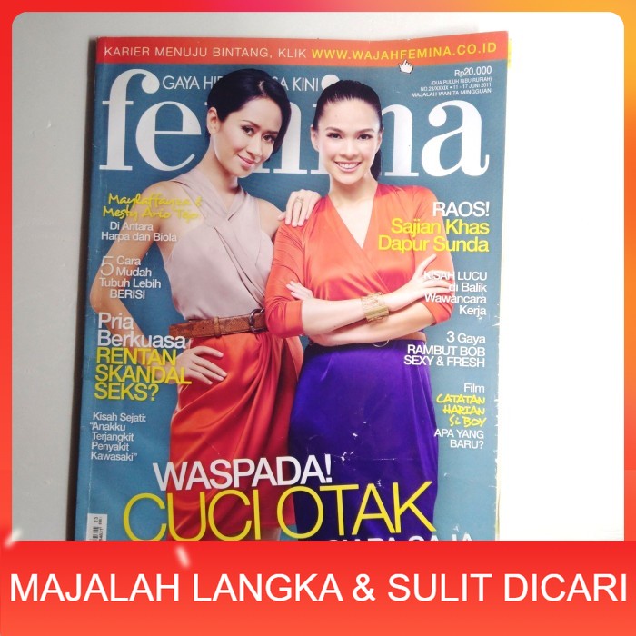 Majalah FEMINA No.23 Jun 2011 Cover MAYLAFFAYZA & MESTY ARIO TEJO Langka