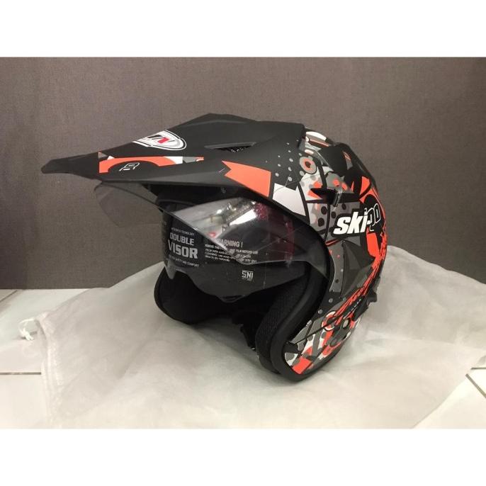 Helm Dmn Semi Cross 2 Visor Skido Trail Sekeren Ink Kyt Zeus Kenangan