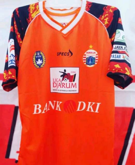 Jersey Persija Jakarta Home 2006 Liga Jarum Orange GRADE ORI Apparel Retro