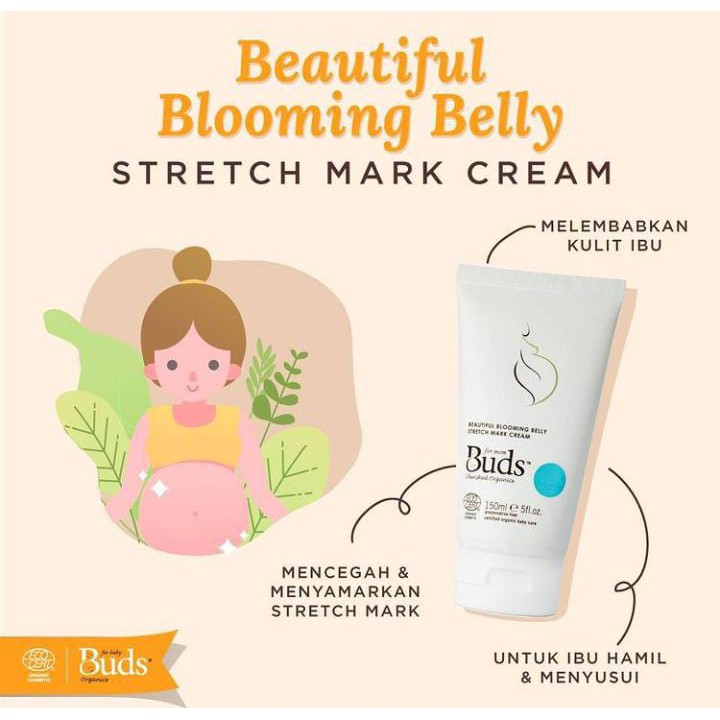 Buds Organics BCO - Beautiful Blooming Belly Stretch Mark Cream 150ml - Krim Stretch